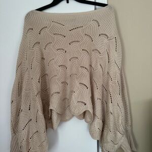 moon & madison Cream Off-the-Shoulder Sweater